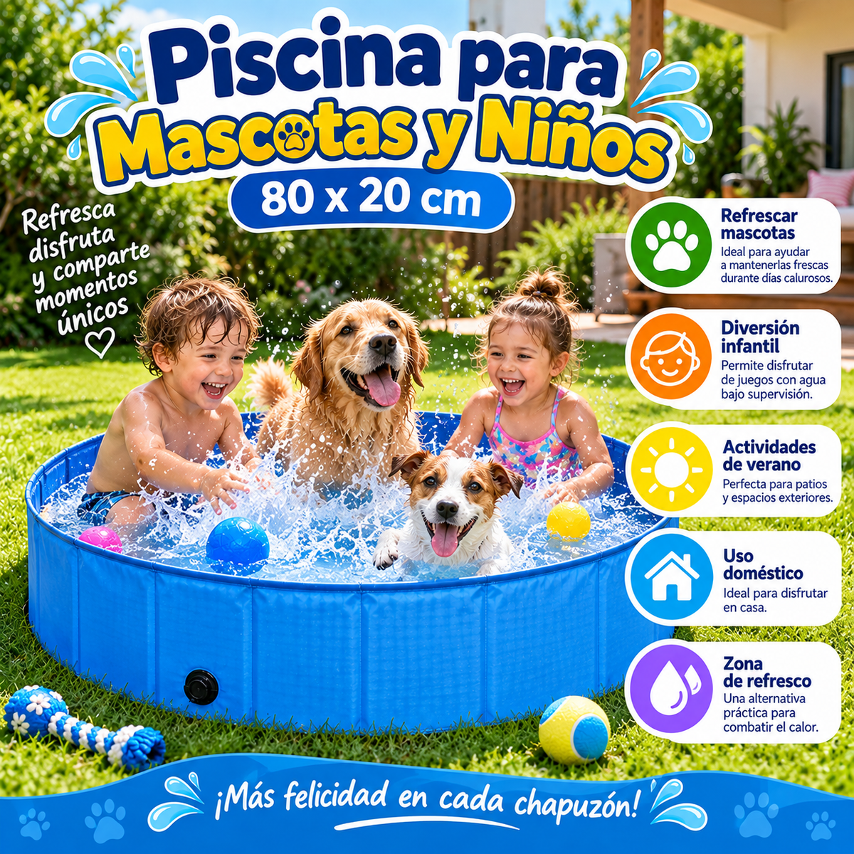 Piscina para Mascotas y Niños 80x20 cm