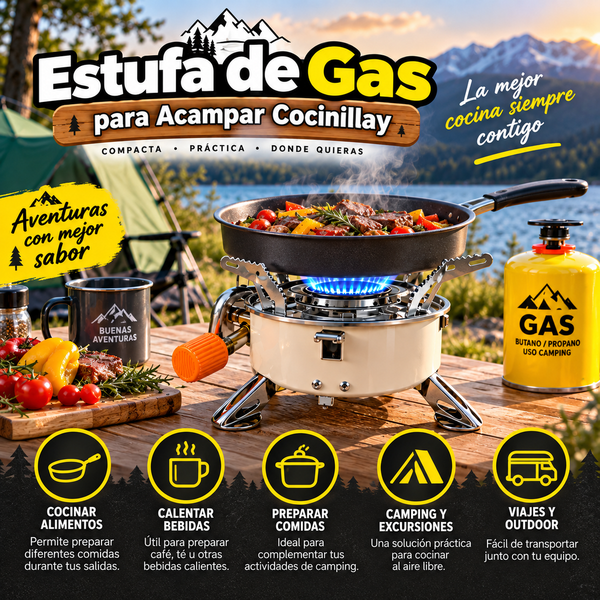 Estufa de Gas para Acampar Cocinilla