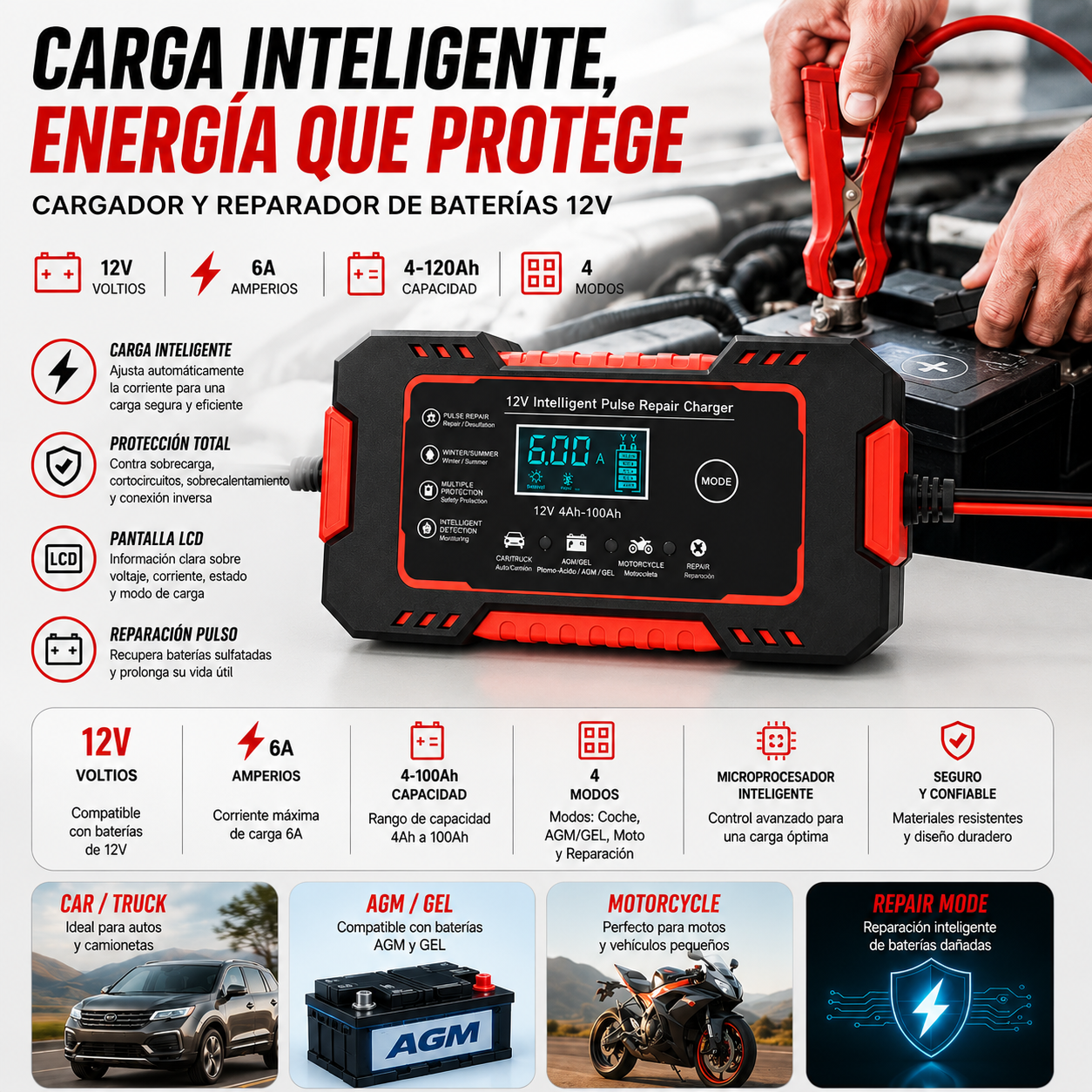 Cargador Reparador De Baterias