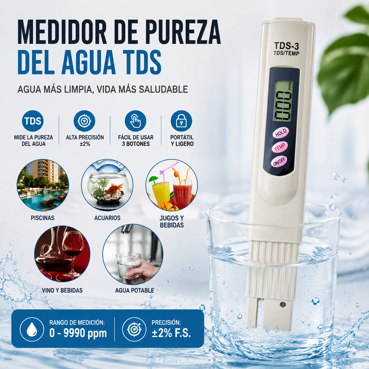 Medidor De Pureza Del Agua Tds