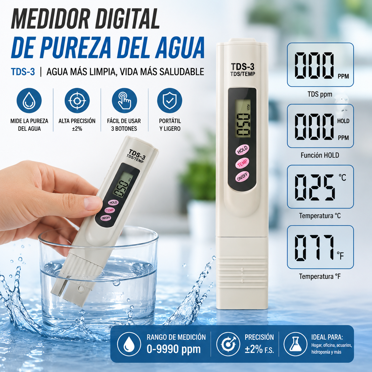 Medidor De Pureza Del Agua Tds