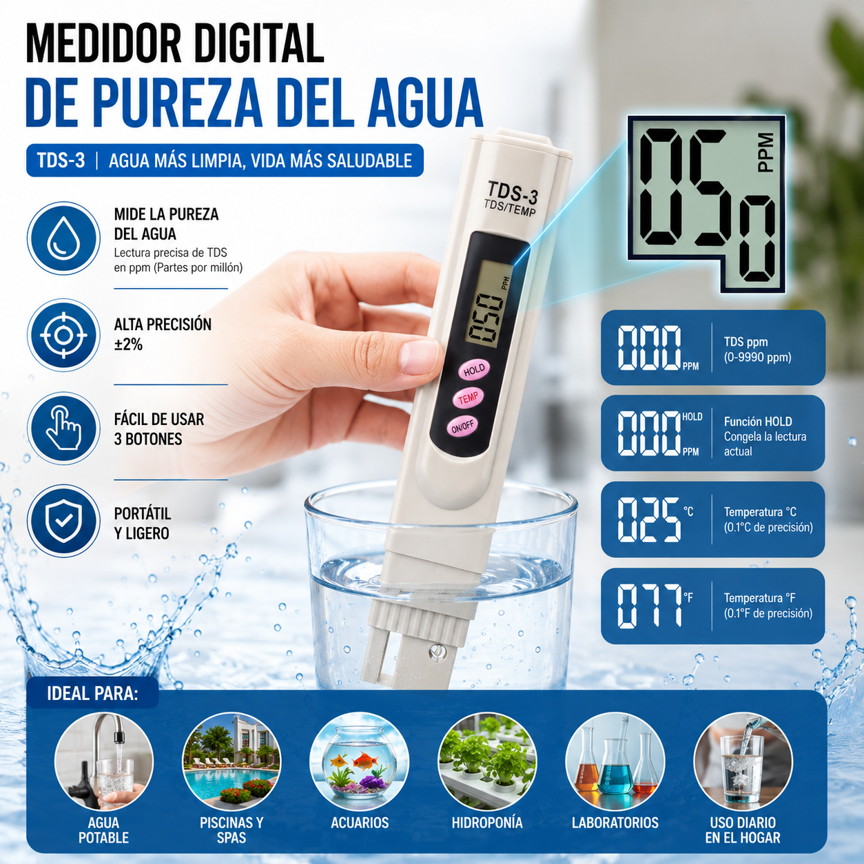 Medidor De Pureza Del Agua Tds