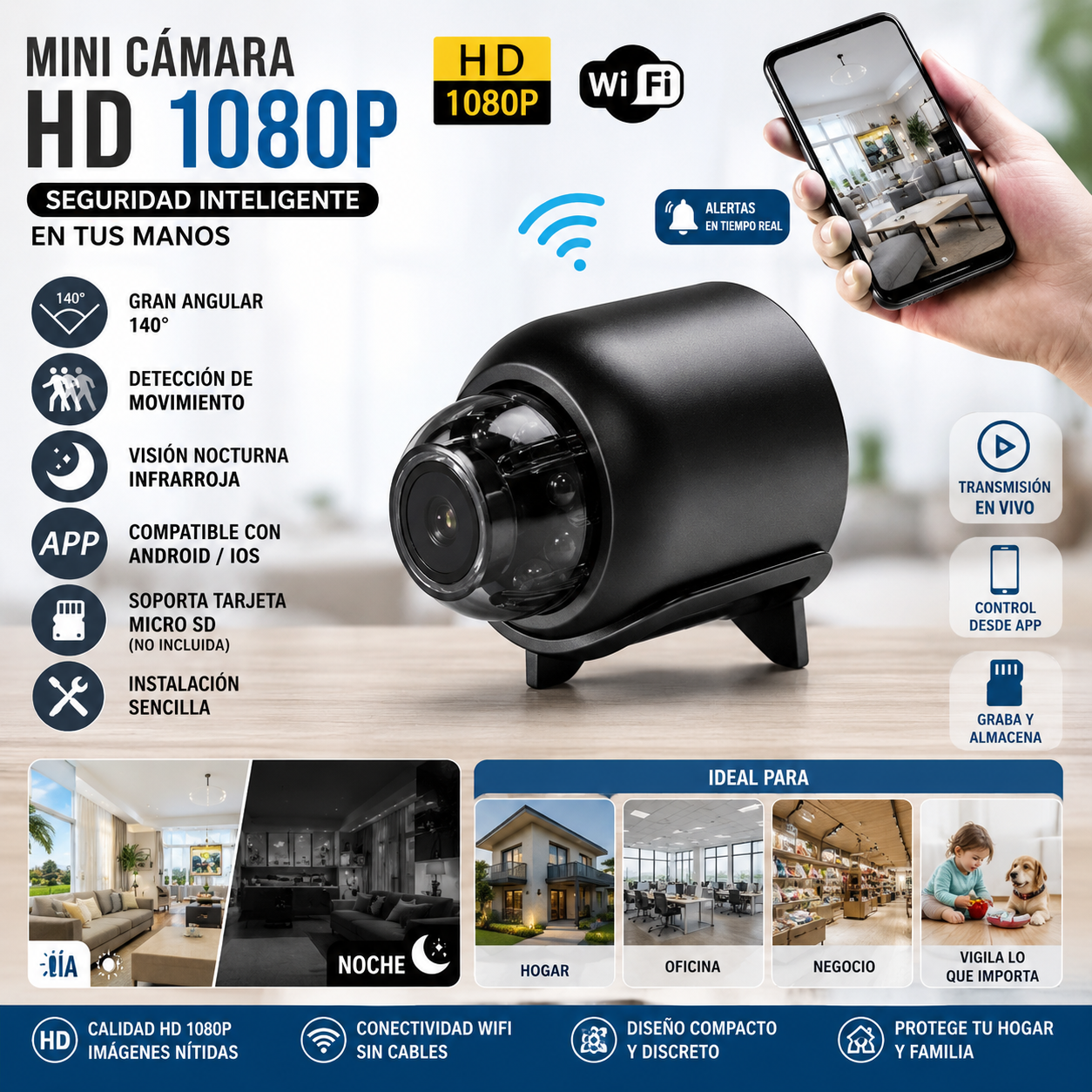 Mini Camara Hd 1080p Vision Nocturna