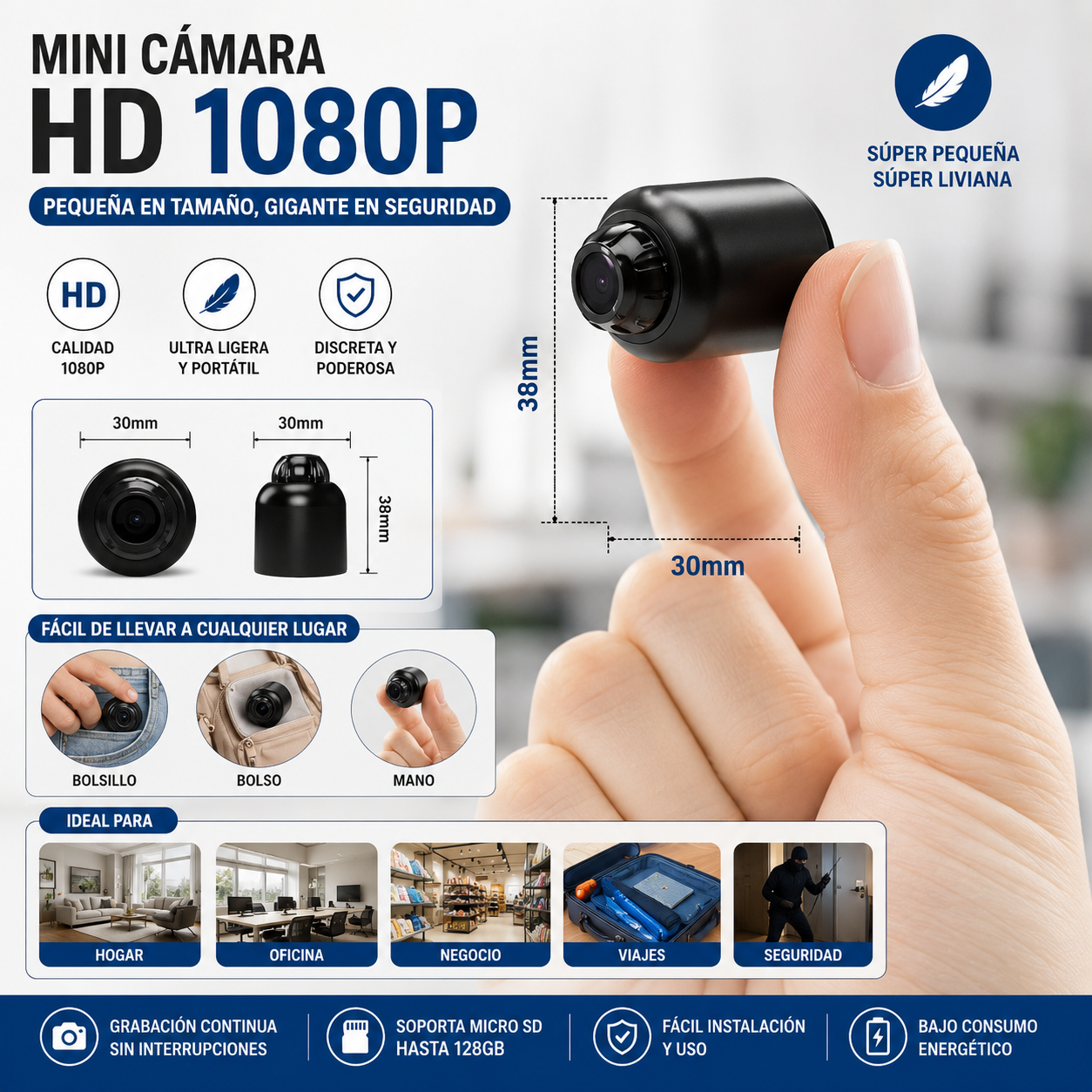 Mini Camara Hd 1080p Vision Nocturna
