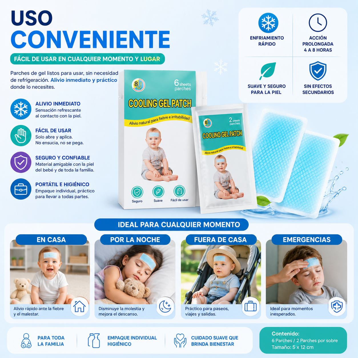 Parches De Gel Para Bajar La Fiebre