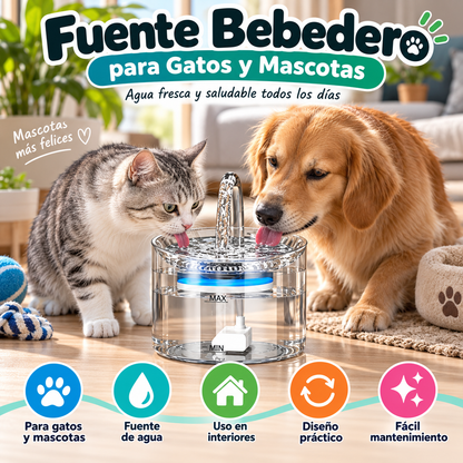 Fuente Bebedero para Gatos y Mascotas