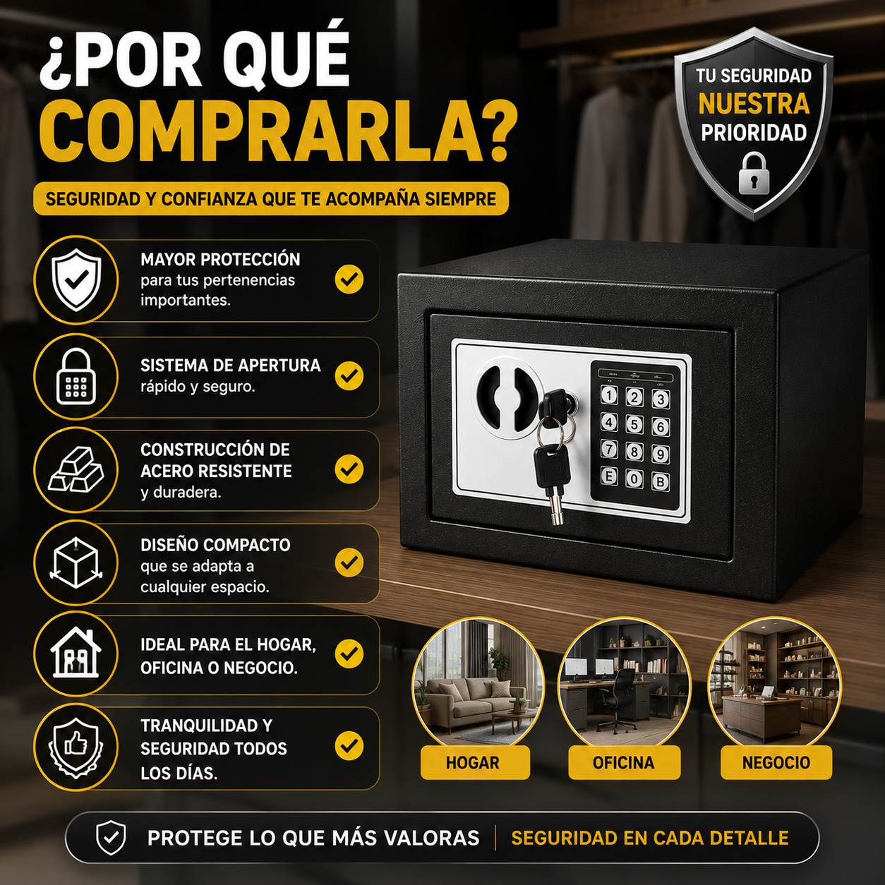 Caja Fuerte Electrónica Digital Saco