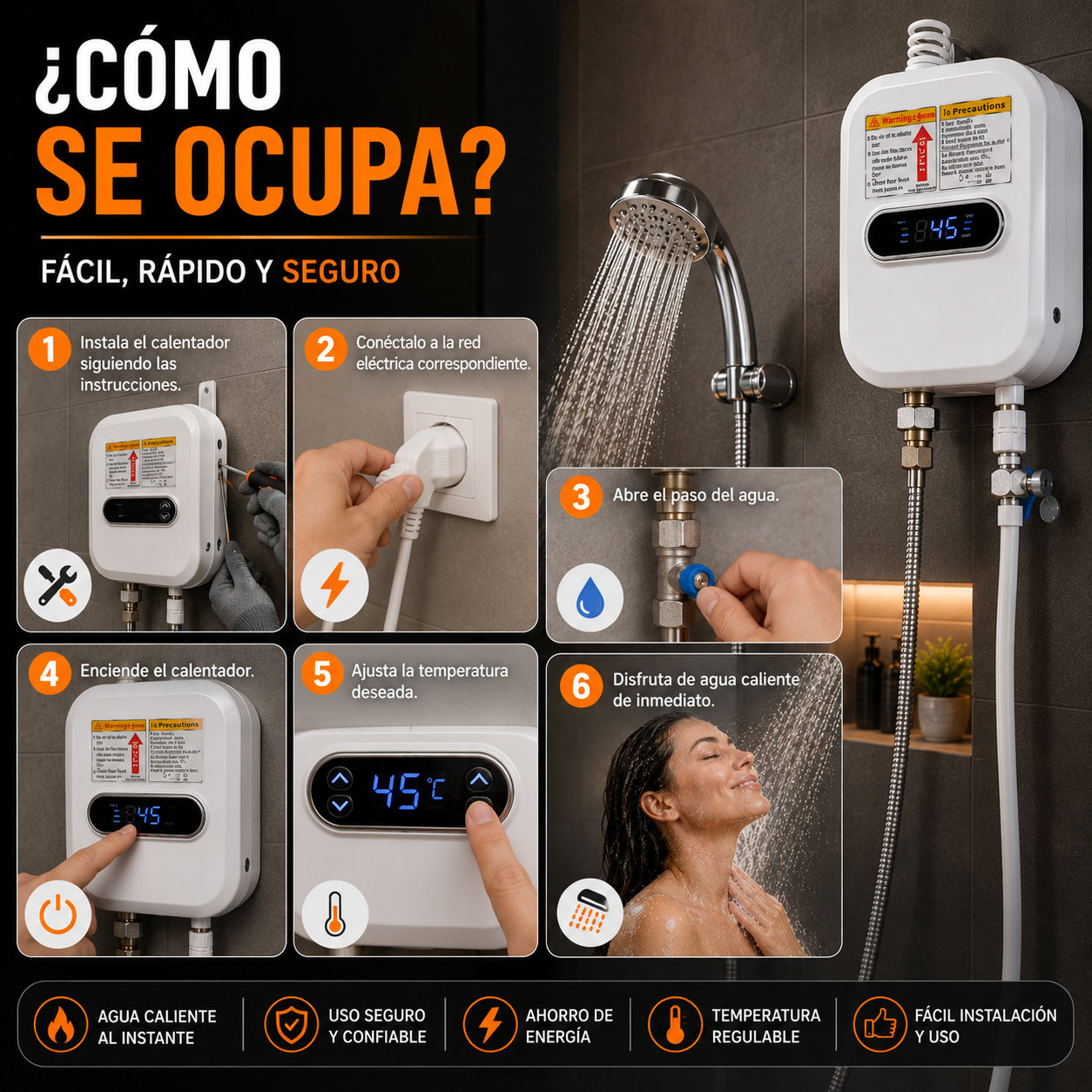 CALENTADOR DE AGUA DUCHA PREMIUM