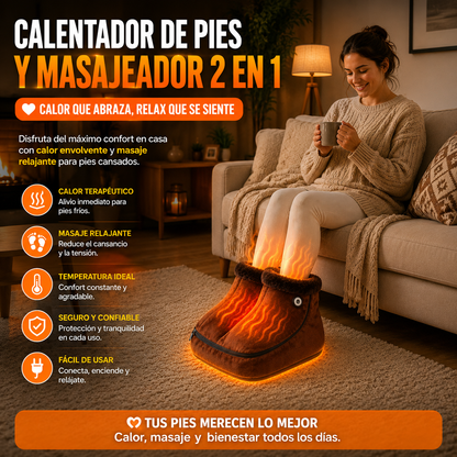 CALENTADOR DE PIES Y MASAJEADOR 2 EN 1