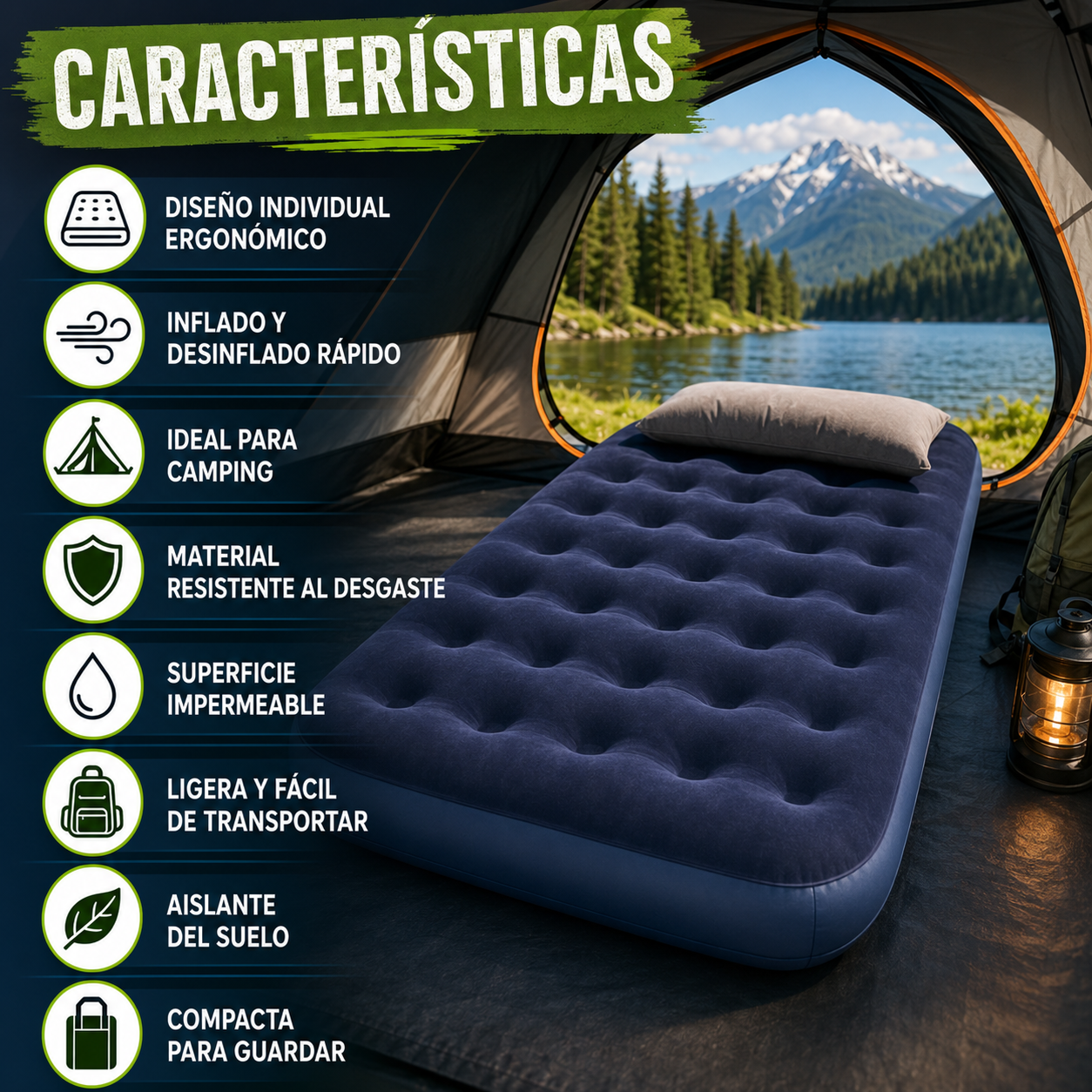 Cama inflable Camping Individual