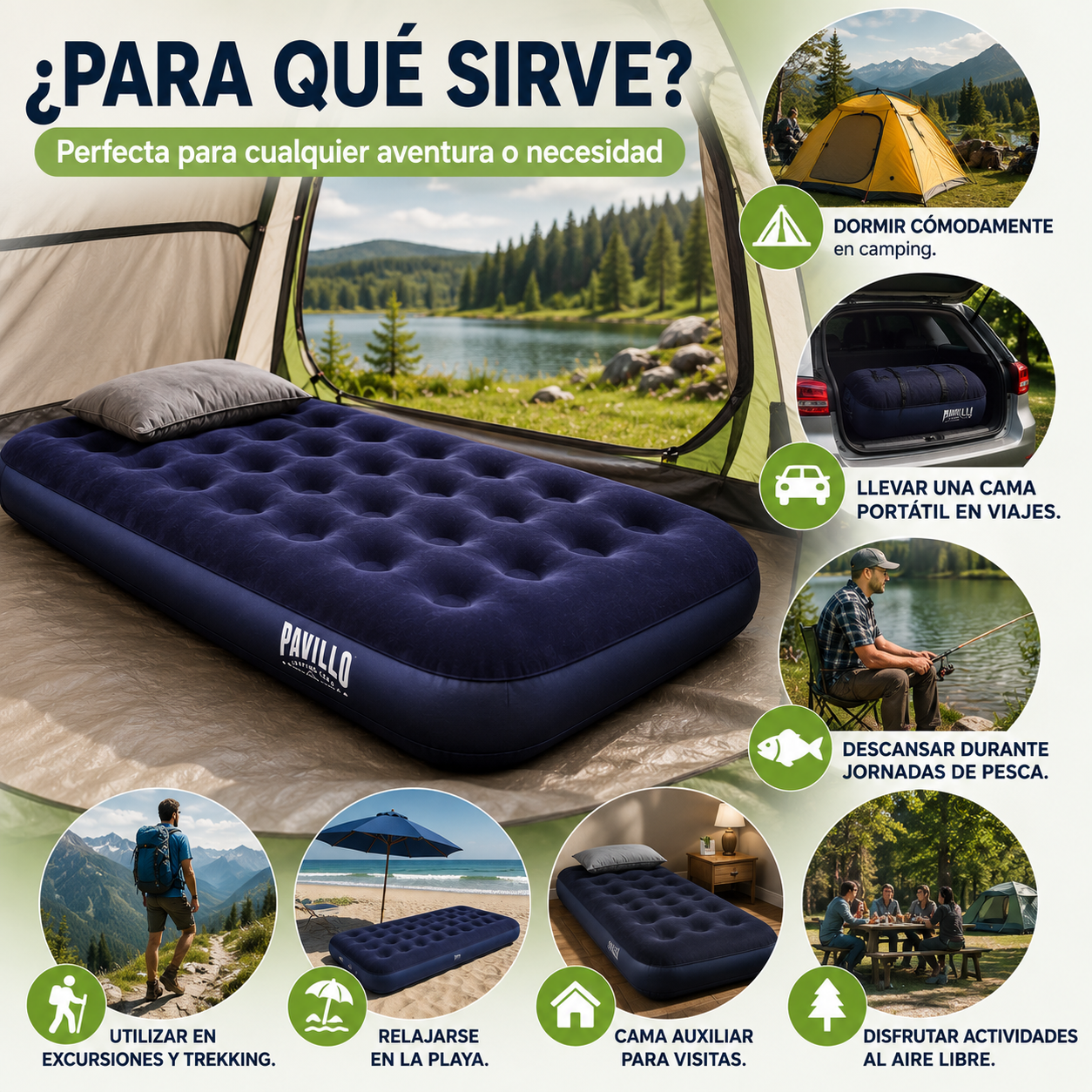 Cama inflable Camping Individual