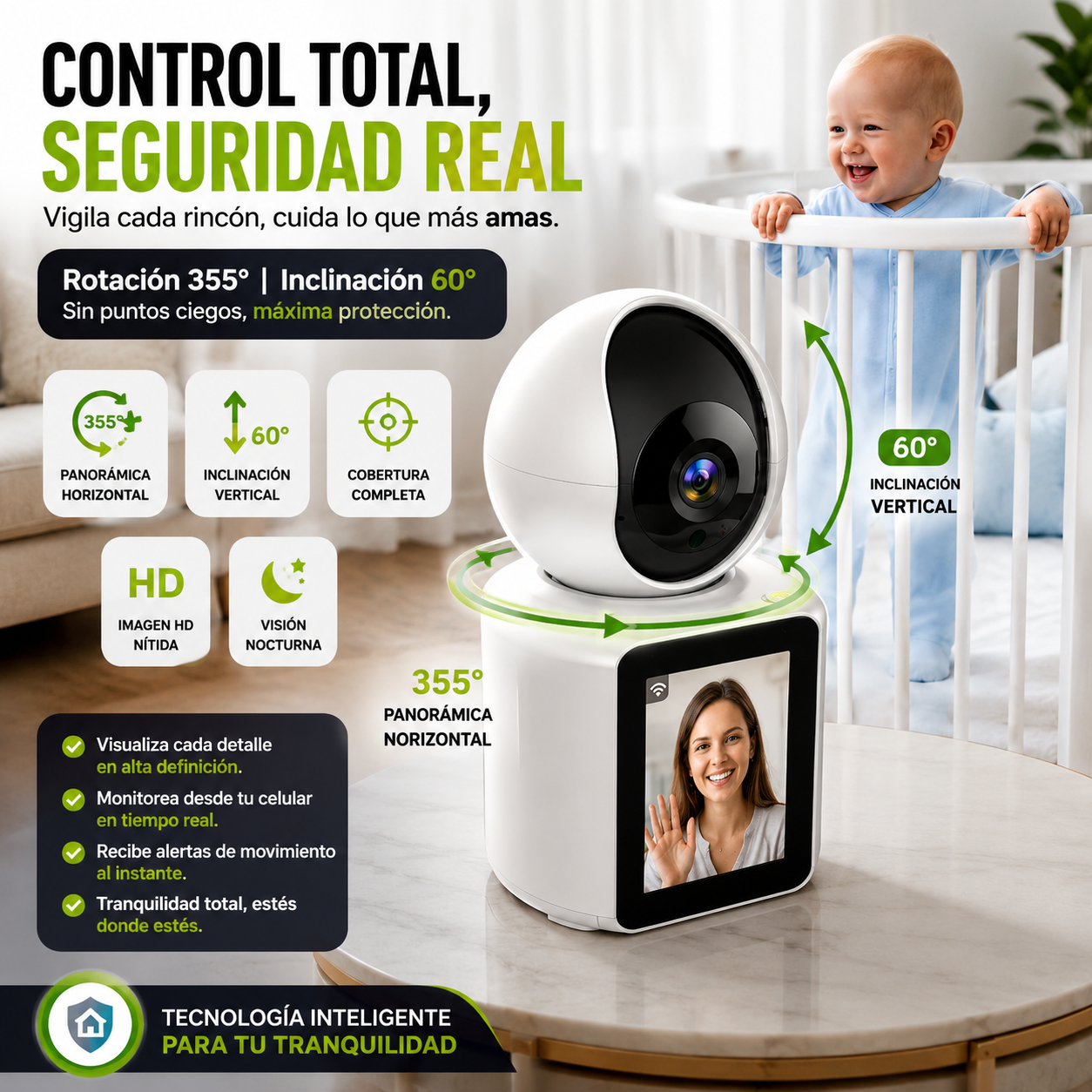 CÁMARA DE SEGURIDAD CON VIDEO LLAMADAS IP WIFI