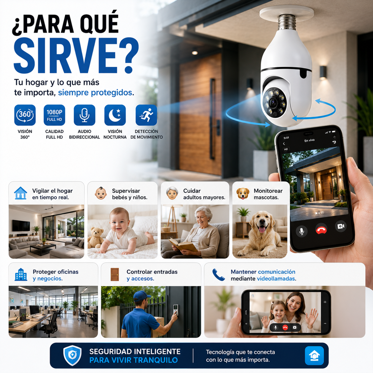 Camara Ip Motorizada 360 Con Soquete E