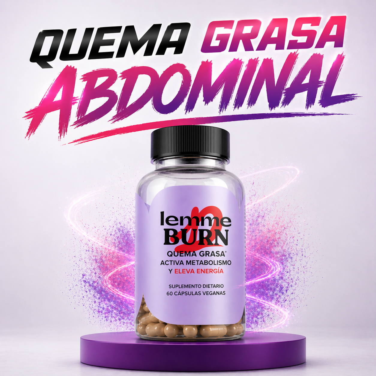 1 Botella Lemme Burn, Quema Grasa, Activa Metabolismo Y Eleva Energía, 60 Cápsulas.