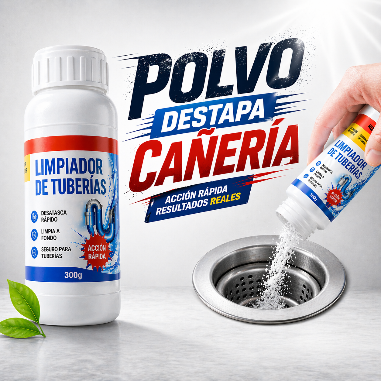 3 Polvo Destapa Cañerias Drenage 110g