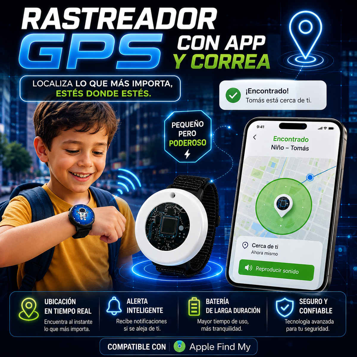 Rastreador GPS con App + Correa