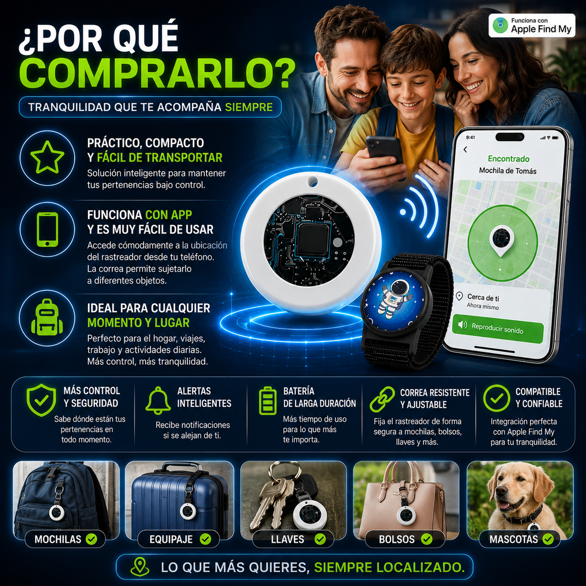 Rastreador GPS con App + Correa