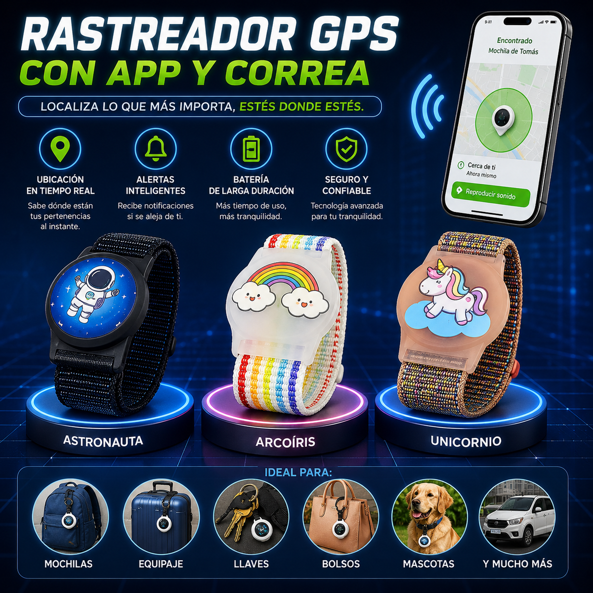 Rastreador GPS con App + Correa