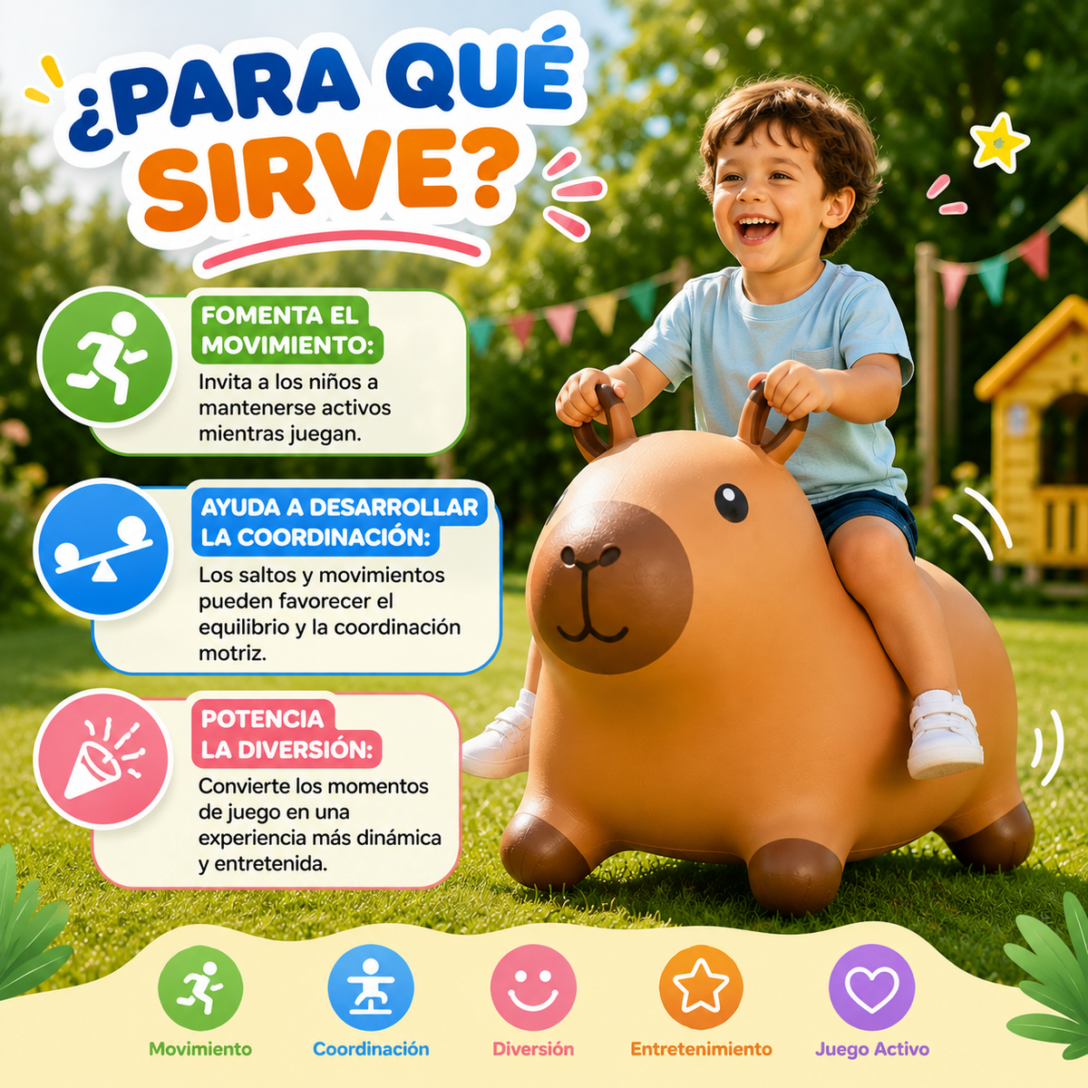 Capibara Saltarina Inflable para Niños