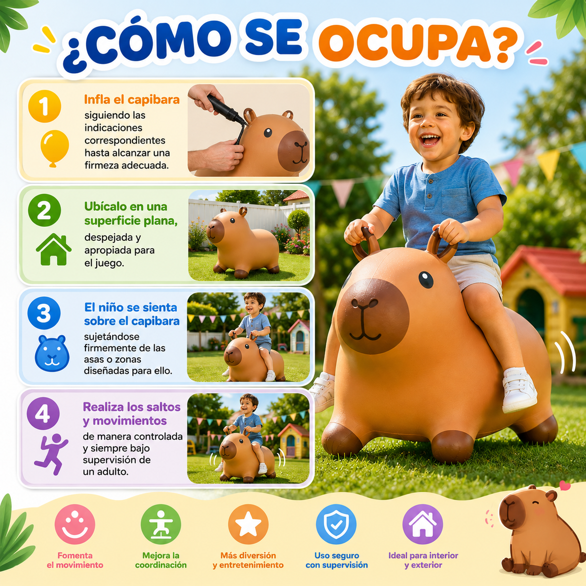 Capibara Saltarina Inflable para Niños