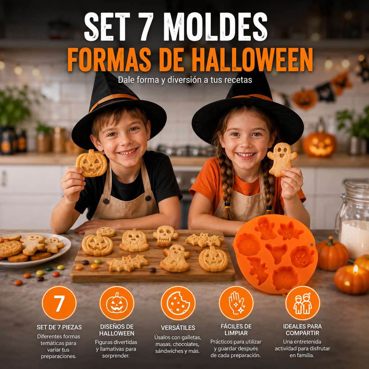 Set 7 Moldes Formas de Halloween