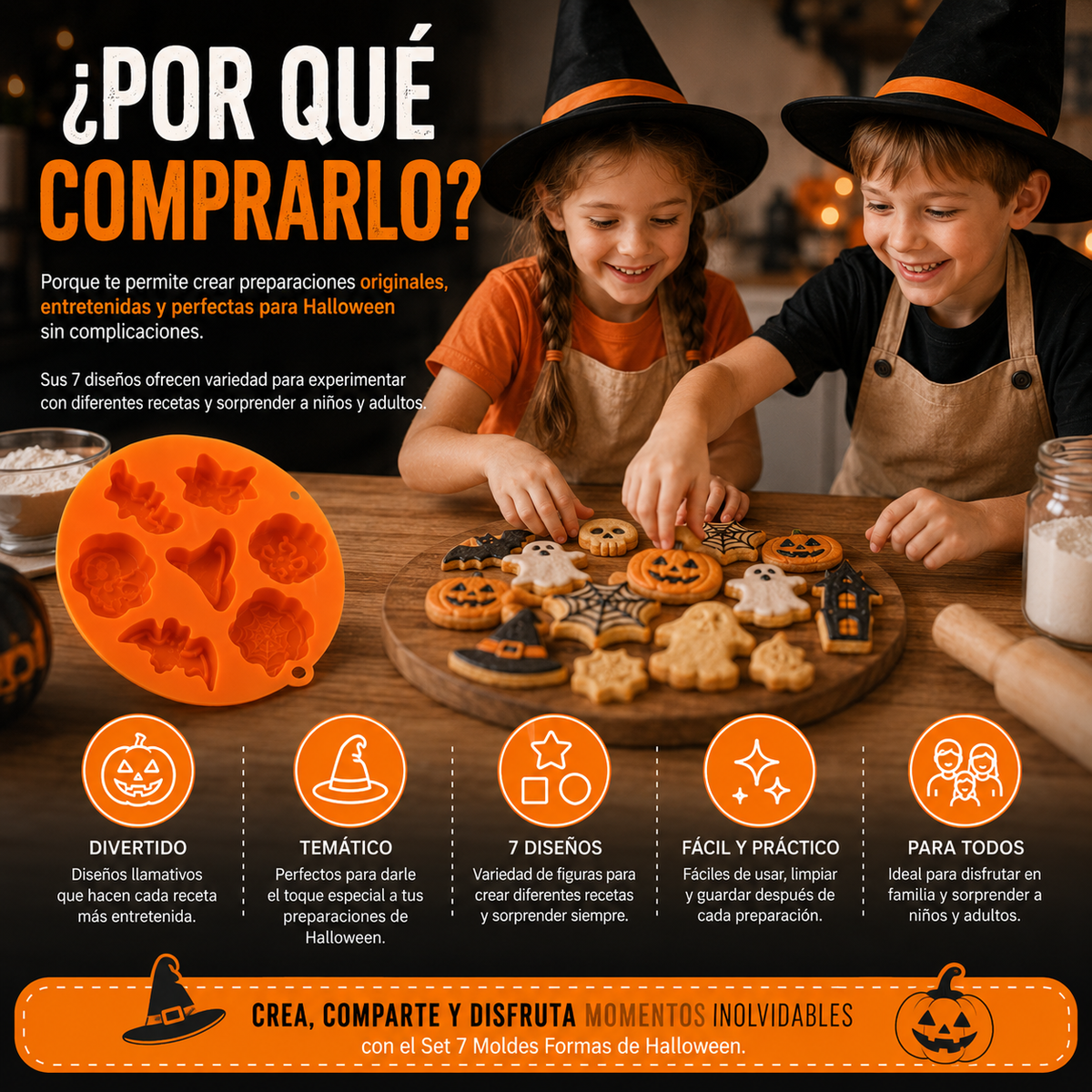Set 7 Moldes Formas de Halloween