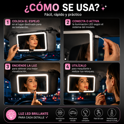 Espejo de Maquillaje LED Auto