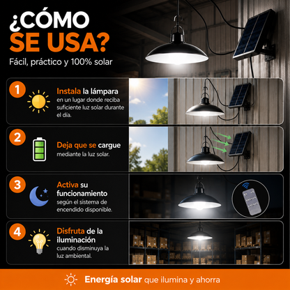 Lámpara LED Solar Tipo Campana