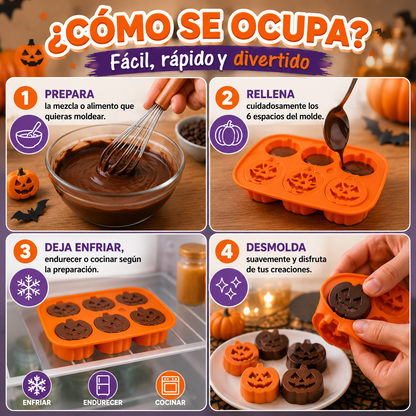 Moldes 6 Espacios Calabazas Halloween