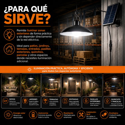 Lámpara LED Solar Tipo Campana