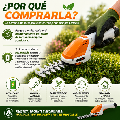 🌿 Podadora Recargable para Arbustos