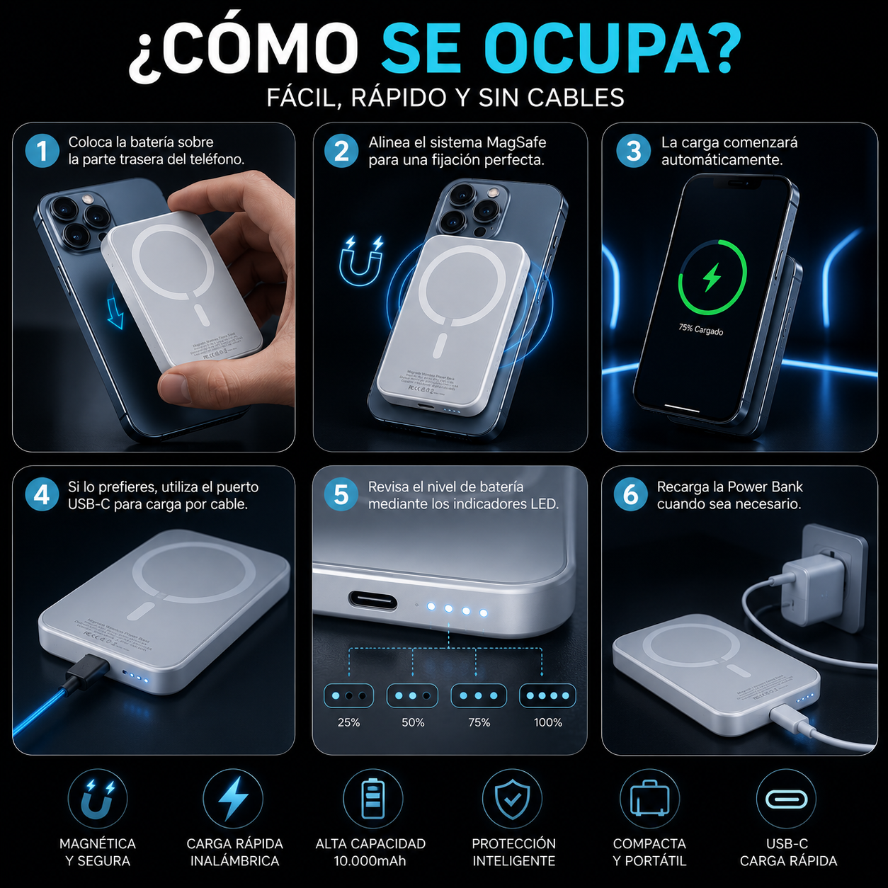 🔋 Batería Magsafe Power Bank 20.000 mAh para cargar tus dispositivos donde quieras