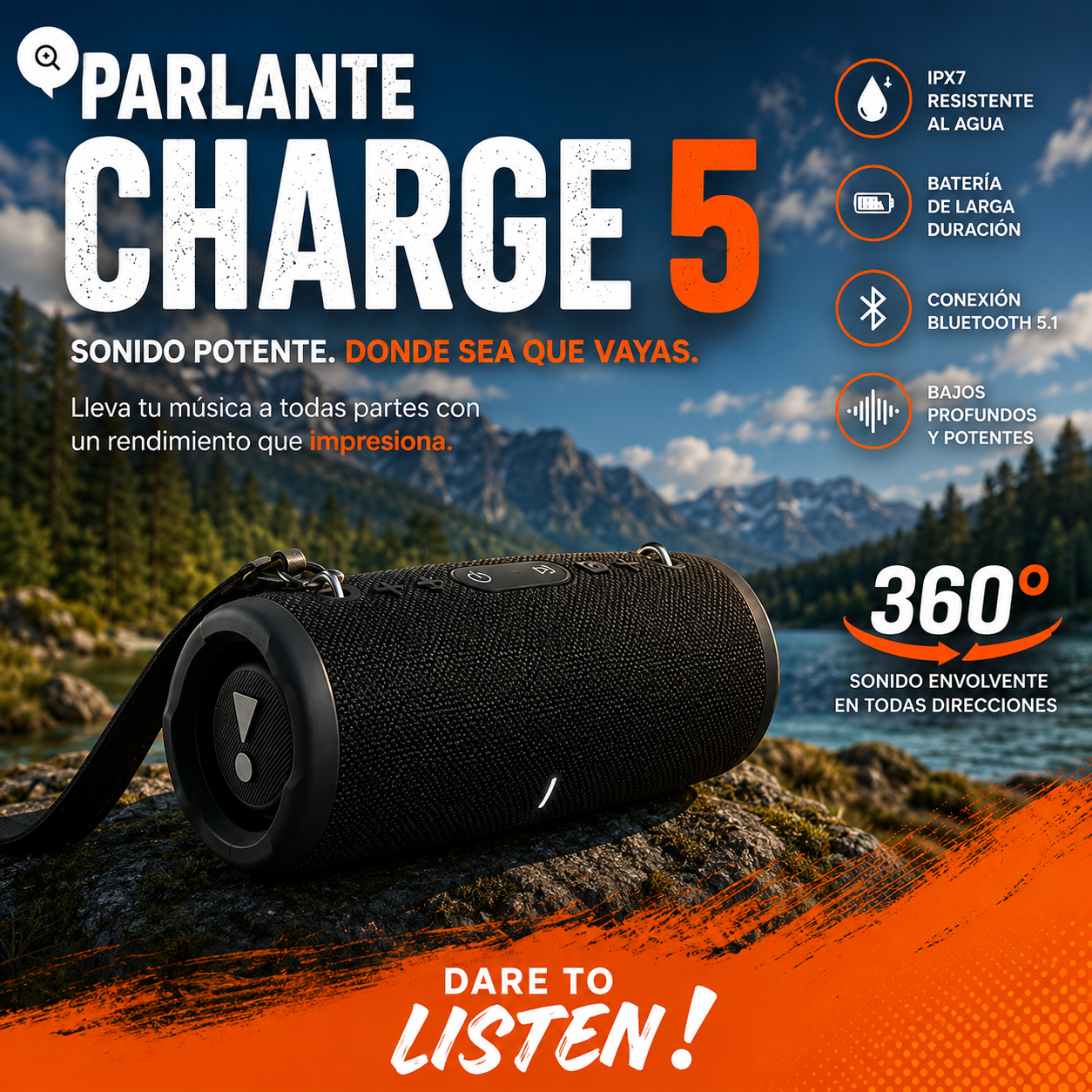 💫 ✨Parlante Estilo JBL Charge 5 DUPE💫 ✨Sonido Premium+ ENVÍO GRATIS 🚚