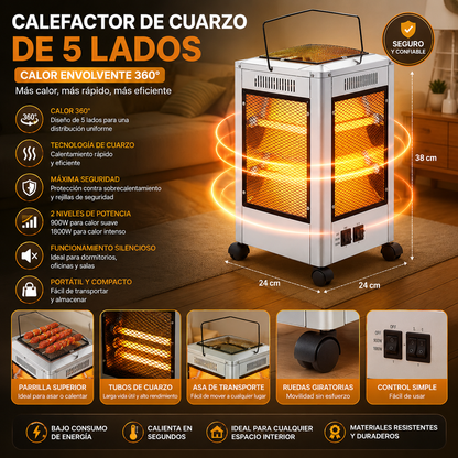 Calefactor De Cuarzo De 5 Lados
