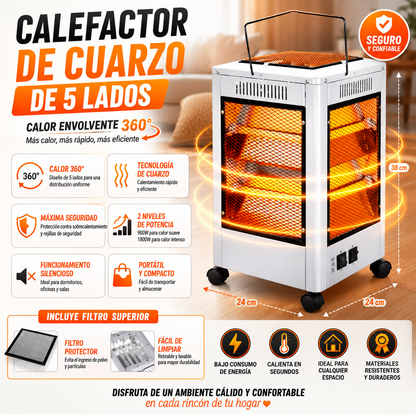 Calefactor De Cuarzo De 5 Lados