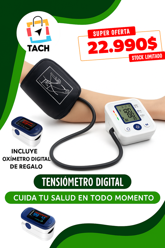 TENSIOMETRO DIGITAL - CUIDA TU VIDA EN TODO MOMENTO ¡Incluye Oxímetro Digital de Regalo! ♥️😱