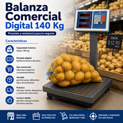 Balanza Comercial Digital 140 Kg