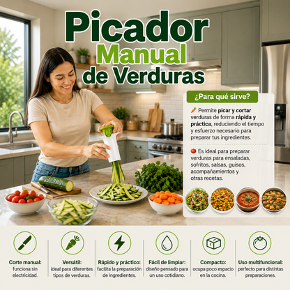 Picador Manual de Verduras – Corta Rápido y Sin Esfuerzo