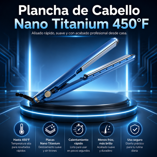 Plancha de Cabello Nano Titanium 450°F