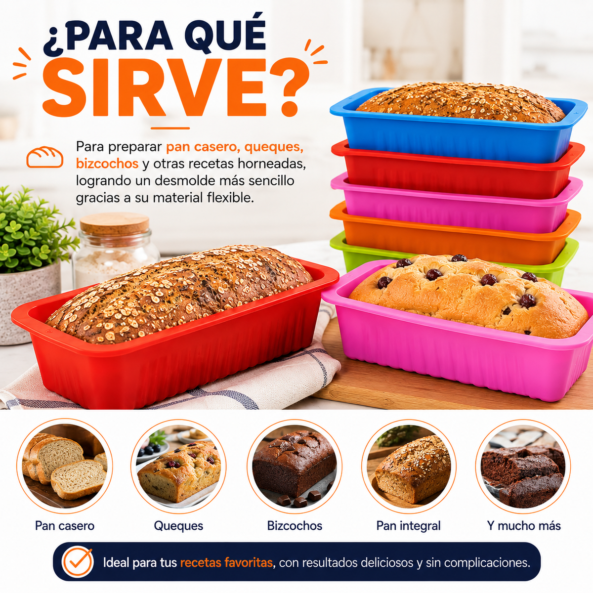 🍞 Moldes de Silicona para Pan