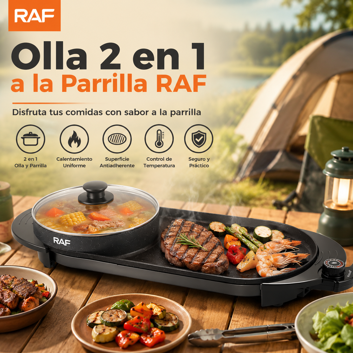Olla 2 en 1 a la Parrilla RAF