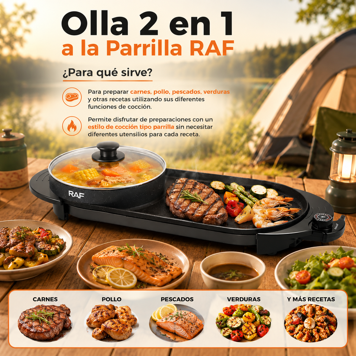 Olla 2 en 1 a la Parrilla RAF