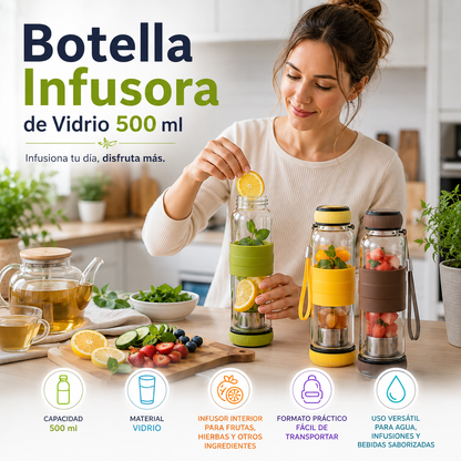 💧 Botella Infusora de Vidrio 500 ml