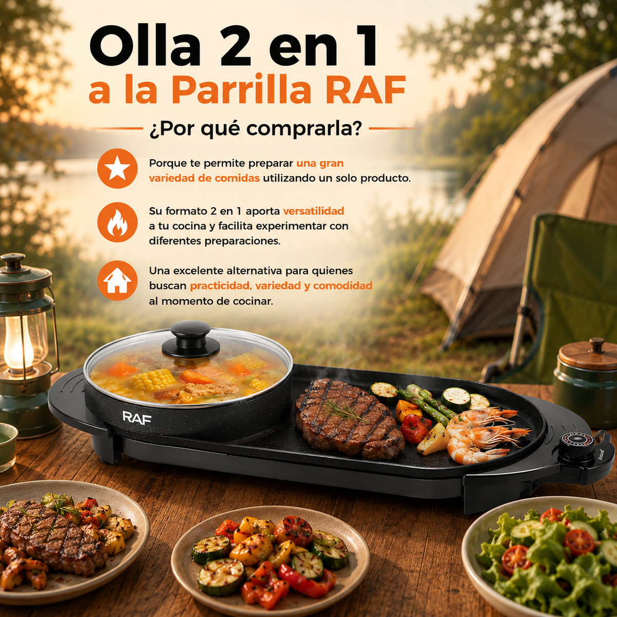 Olla 2 en 1 a la Parrilla RAF