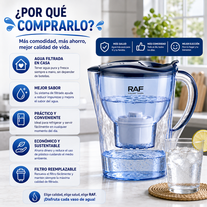 Jarro Filtro de Agua Purificada y Fresca