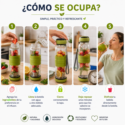 💧 Botella Infusora de Vidrio 500 ml