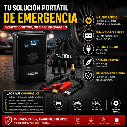 Partidor Arrancador e Inflador Compresor Portátil