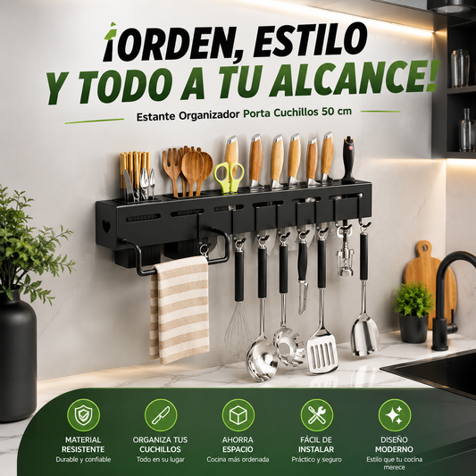 🔪 Estante Organizador Porta Cuchillos 50 cm