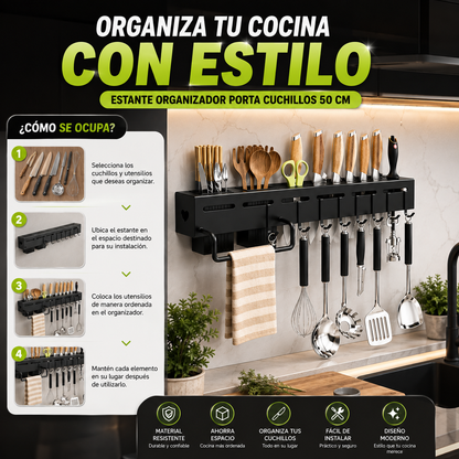 🔪 Estante Organizador Porta Cuchillos 50 cm