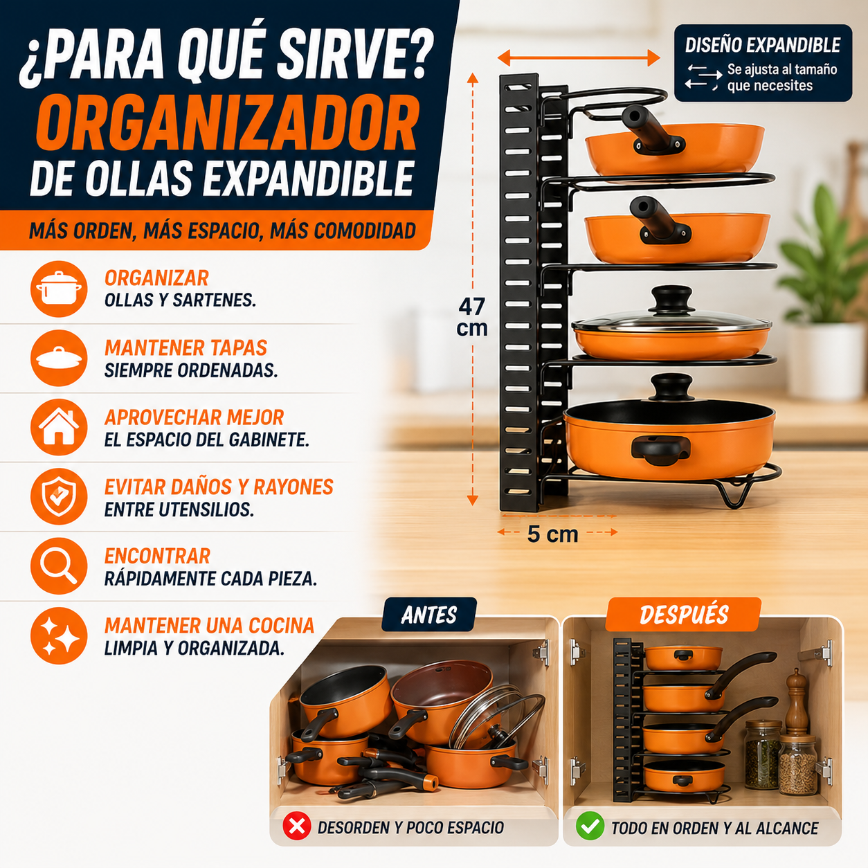 Organizador de Ollas Expandible